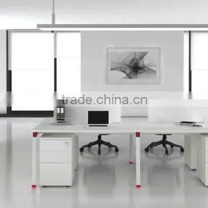 Modern Deign 4 Person Computer Office Workstation / Modern Office Workstations With Cabinet thumbnail-1