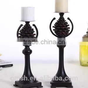 Wholesale A Pair of Traditional Columnar Type Candle Holder,resin Antique Candle Holders thumbnail-1