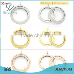 30mm Round Matte Color Twist Screw Stainless Steel Floating Charms Lockets Wholesale,gold Locket Designs thumbnail-1