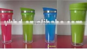 New Style 400ml Doulbe Wall Plastic Cup With Lid thumbnail-1