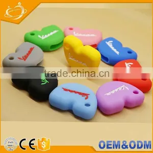 Silicone Rubber Key Cover Cap Shell Skin Protector Keyring Keychain For Vespa thumbnail-1