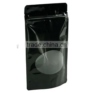 Black Color Printing Plastic Packing Bag With Clear Window/standing up Zipper Bags Quality Choice thumbnail-1
