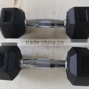 Hex Rubber Dumbbell thumbnail-1