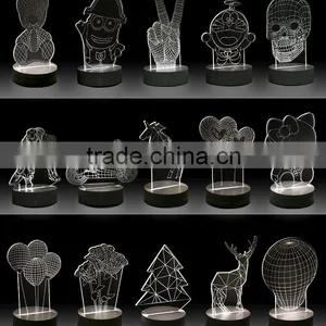 Custom New Style 8 Function Christmas Acrylic 3d Optical Illusions Led Night Lights Controller Christmas Decorations thumbnail-1