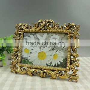 Gold Color Photo Frame Flower Design Frames thumbnail-6