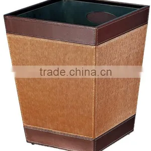 Leatherette Trash Can and Recycling Indoor Waste Bin thumbnail-2