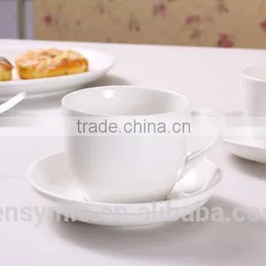 Fancy White Porcelain Sublimation Coffee Cup With Saucer thumbnail-2