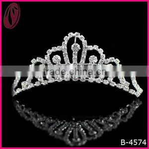 Hot Sale Glitter Metal Diamante Tiara for Beauty Pageant thumbnail-1