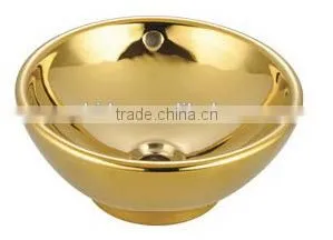 Golden Color Round Size of Washing Basin thumbnail-1