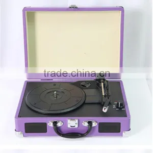 Suitcase Turntable Vinyl Record Player Gramophone With Build-in Battery,PC Encoding thumbnail-5