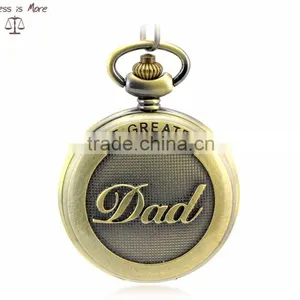 Wholesale Antique Brass Pocket Watch Necklace as Best Love for Dad thumbnail-1
