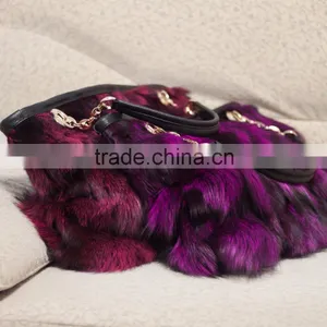 2015 New Arrival Fashion Factory Price Real Fox Fur Lady Handbag thumbnail-5