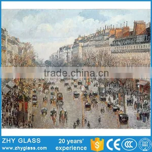 Beautiful Tempered Glass Paris Street Scene Oil Painting thumbnail-1