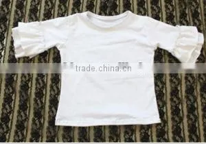 Many Colors Half Sleeve Cotton Girls Ruffle Shirt Wholesale Children Clothing Usa Long Sleeve Children Boutique Summer 2016 thumbnail-3