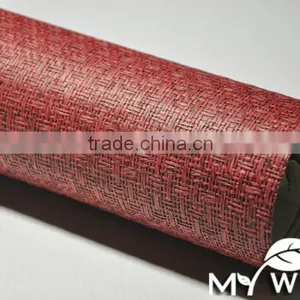 Red Colors Unpasted Real Textured Grasscloth Wallpaper thumbnail-1