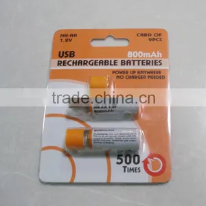 Ni-MH 1.2v 800mAh AA USB Green Rechargeable Battery Pack5 thumbnail-1