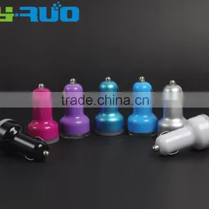 Cheapest China Mobile Phone 5v 2.1A Dual Usb Ports Mini Car Charger for Iphone 6s, Tablet pc thumbnail-1