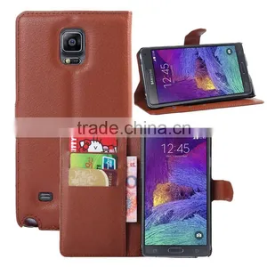 Wholesale Folio Stand Case PU Leather Flip Cover With Wallet for Samsung GALAXY Note4 thumbnail-1
