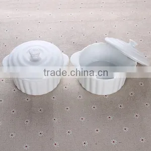 White Porcelain Thermal Ramekin Dish With Lid Thermal 230 thumbnail-2