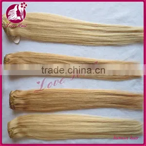 High Quality Wholesale 100% Unrprocessed Virgin Hair Straight Clip In Hair Extensions thumbnail-1