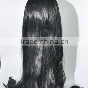 Long Black Straight Silk Wave Wig Crazy Color Wig Show Girl Wig for Bar N330 thumbnail-3