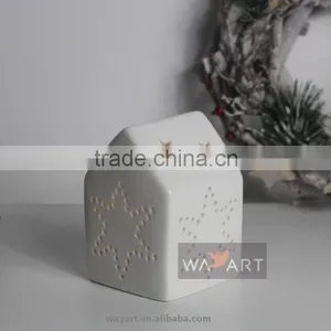 Star Dots Ceramic House Candle Holder for Tealight thumbnail-1