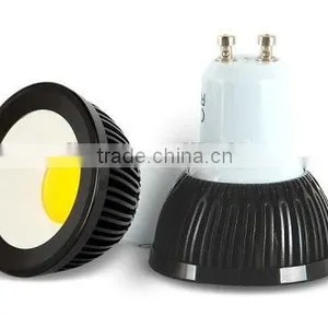 GU10 3w/4w Cob Led Spot Light Lamp Bulb Black Alminum Alloy House With White Reflect thumbnail-1