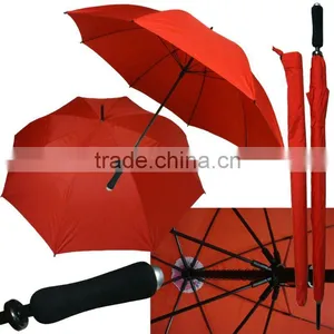 Good Quality Fiberglass Windproof Red Golf Umbrella thumbnail-1