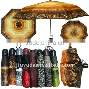 Yellow Traditional Printed Mini Foldable Umbrella thumbnail-1