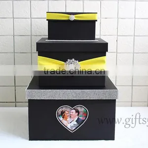 Luxury Black Wedding Card Box With Photo Frame thumbnail-2