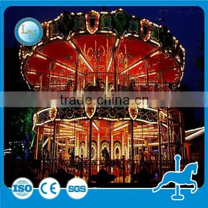 Chrismas Discount! China Manufacturer Fiberglass Theme Park Amusement Double Decker Merry go Round Carousel Rides for Sale thumbnail-5
