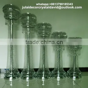 Wholesale Tall Floor Crysstal Flower Vases for Indoor Wedding Stage Decoration thumbnail-1