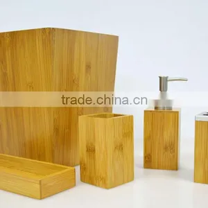 Classics Bamboo Bath and Vanity Set, 5 PCS Bamboo Bath Accessory Set With Hot Selling thumbnail-2