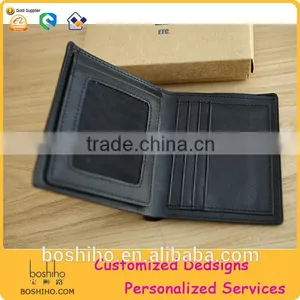 Custom Black Genuine Leather Men's Wallet OEM thumbnail-1