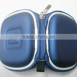 GC--Supply Blue pu Cover Jersey Lining Embossed Logo Cute Headphone Eva Pouch thumbnail-1