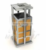 Stylish Stainless Steel Outdoor Galvanized Garbage Can/Litter Bin For Sale thumbnail-1
