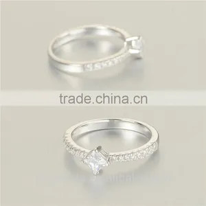 S925 Silver Fashion Jewelry Pave Clear Cz Lucky Stone Finger Rings thumbnail-4