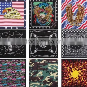 100% Cotton 55x55cm Double Side Printing Ghost Head Printing Bandana thumbnail-3
