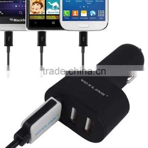 for Iphone 6 6s,Samsung,LG,Blackberry Use Travel Charger,3 Port USB Quick Charge 2.0 Car Charger,black/gold/red thumbnail-3