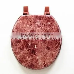 Marbleized Molded Wood Round Toilet Seat, Marbleized Veneer MDF Moulded Toilet Seat, Marbleized Molded Wood Toilet Seat thumbnail-2