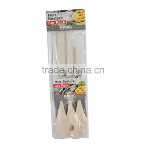 Wooden Spoon Set - 3 Spatula 12 Inch Cooking Utensils- Wood Kitchen Tools Best for Nonstick Pans and Cookware thumbnail-2