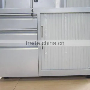ABS Tambour Door Cabinet 3 Drawer Cabinet Pedestal 3 Drawer Mobile Caddy With ABS Tambour Door Cabinet thumbnail-1