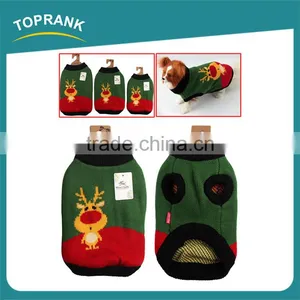 Fashion Design Christmas Reindeer Pattern Polyester Winter Knit Sweater for Dog thumbnail-1