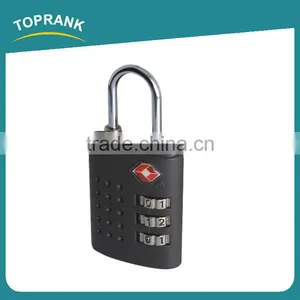 Toprank Popular Style Zinc Alloy Travel Luggage TSA Approved 3 Dial Combination Padlock With Various Colors thumbnail-1