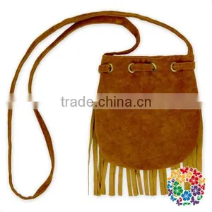 Cheap Vintage Fancy Design Coffee Suede Tassel Baby Kids Change Purse thumbnail-2