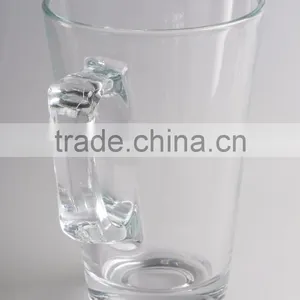 Custom Logo Printed Clear Cheap 16oz Glass Coffee Mugs Wholesale thumbnail-2