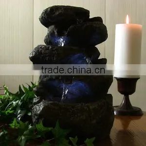 Stacked Rocks Tabletop Water Fountain With LED Lights thumbnail-4