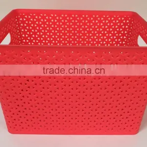 Medium Size Plastic Laundry Basket Storage Basket Clothing Bastet With Lid thumbnail-3