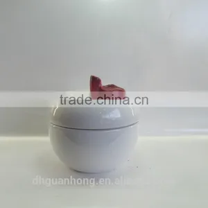 Nice Ceramic Jars White Apple Shape Candy Jar thumbnail-2