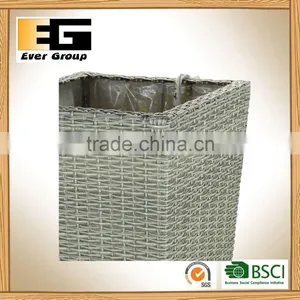 Large Hand Woven Plastic Rattan Indoor Decorative Flower Planter thumbnail-6